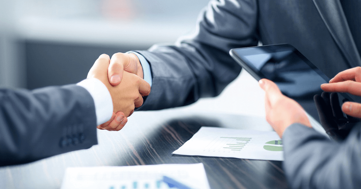 Handshake representing partnership or agreement