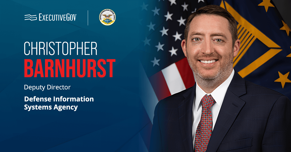Headshot of Christopher Barnhurst, deputy director of the Defense Information Systems Agency