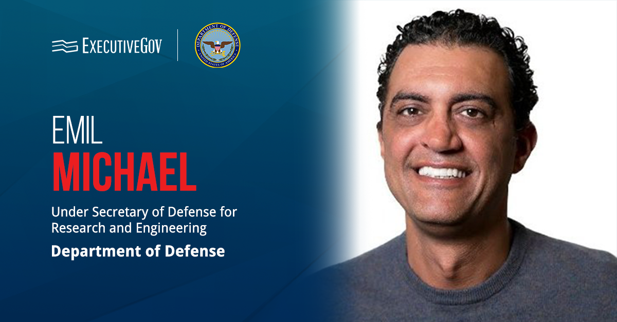 Headshot of Emil Michael, under secretary of defense for research and engineering
