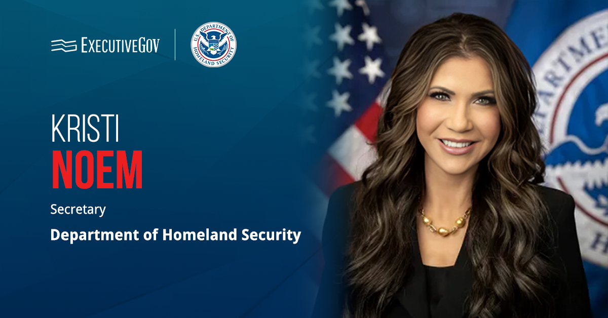 Headshot of Kristi Noem, secretary of the Department of Homeland Security.