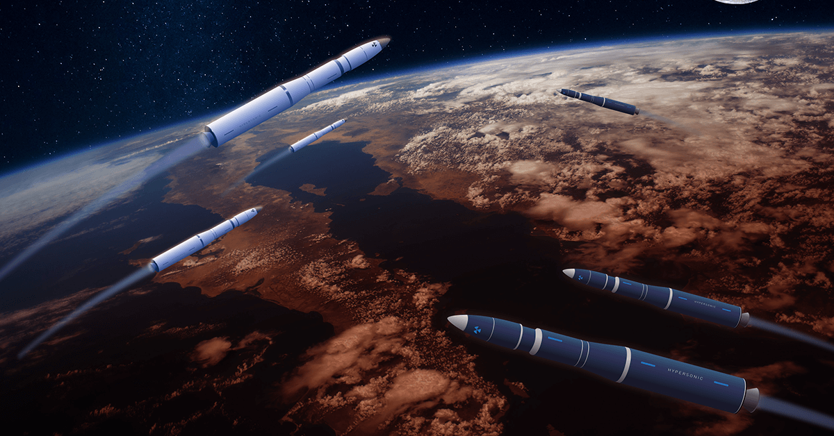 Missiles and missile interceptors over Earth