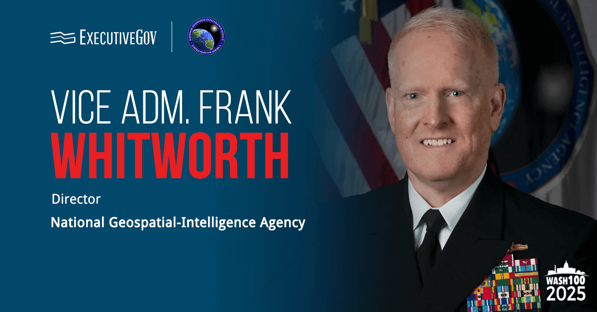 Frank Whitworth says NGA has a goal of awarding Luno A and B commercial AI-powered analytics task orders by early 2026.