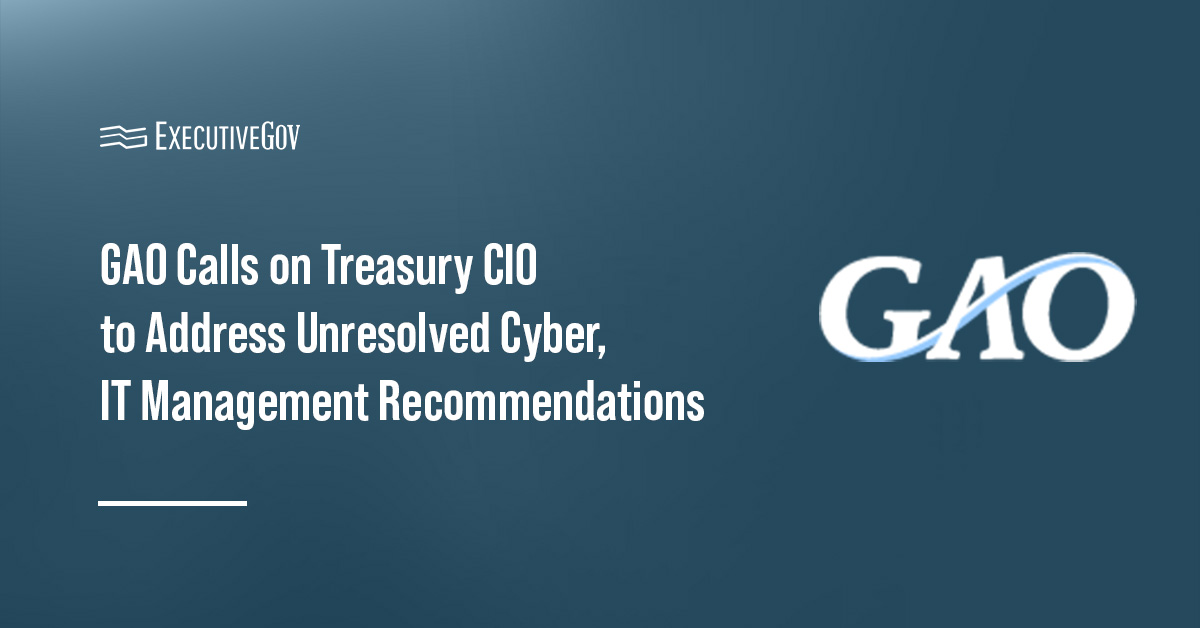 Government Accountability Office logo. GAO's new report tackles unresolved Department of the Treasury recommendations