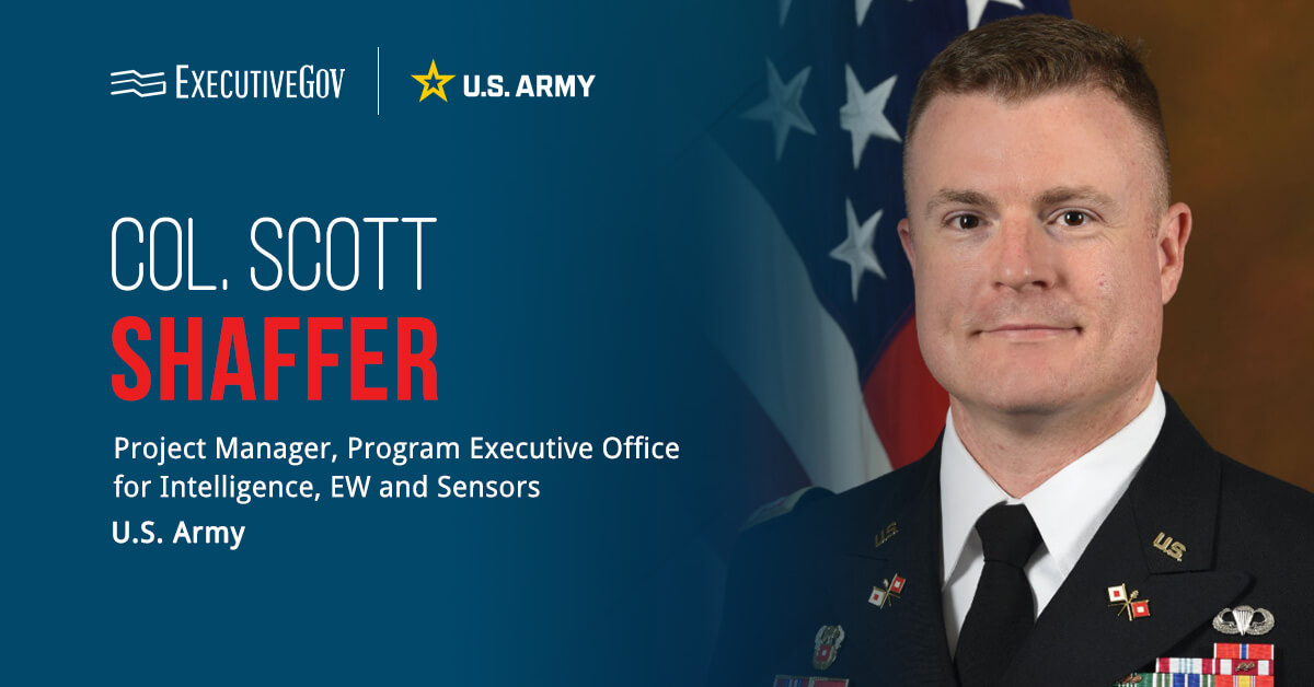 Col. Scott Shaffer, project manager for the Army's PEO IEW&S. Shaffer talked about a new Army EW effort