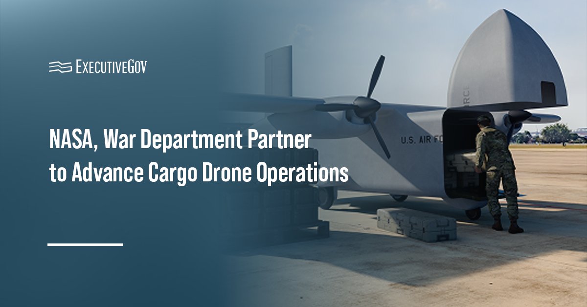 Cargo drone. NASA and the Department of War have partnered to develop advanced cargo drones for long-distance operations.