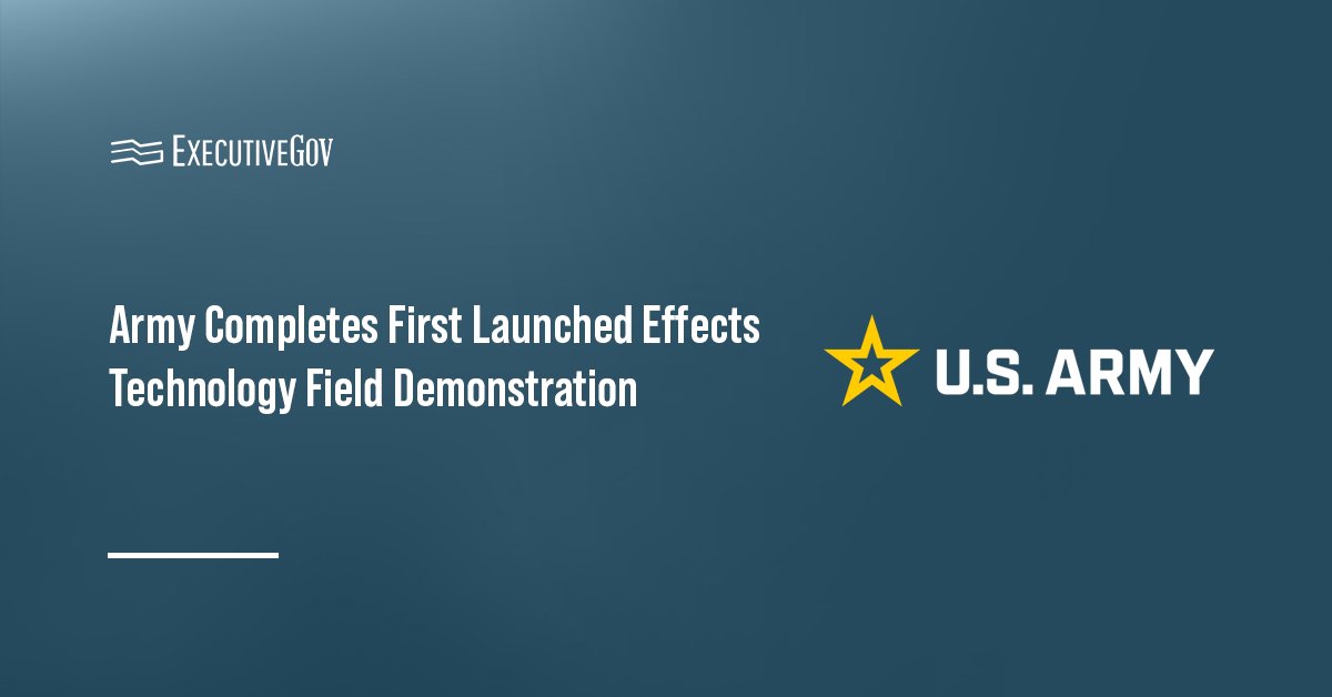 U.S. Army logo. The U.S. Army completed the first Launched Effects–Short Range Special User Demonstration, or LE-SR SUD.