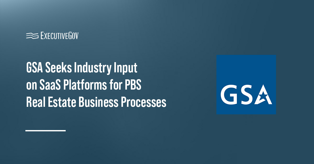 GSA logo. Agency RFI on technology platforms streamlining real estate business processes