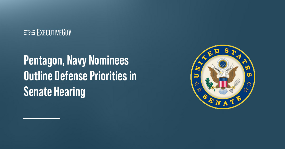 Senate seal. The Senate is considering four individuals for key Pentagon and Navy roles