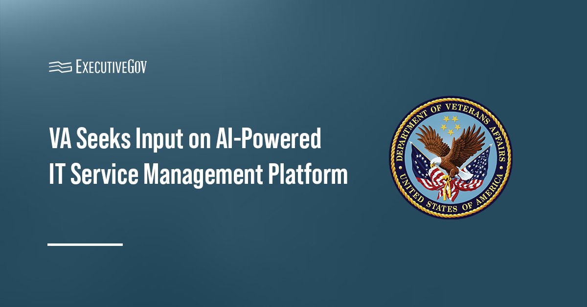 The Department of Veterans Affairs' logo. The VA is conducting market research on a new IT Service Management Platform