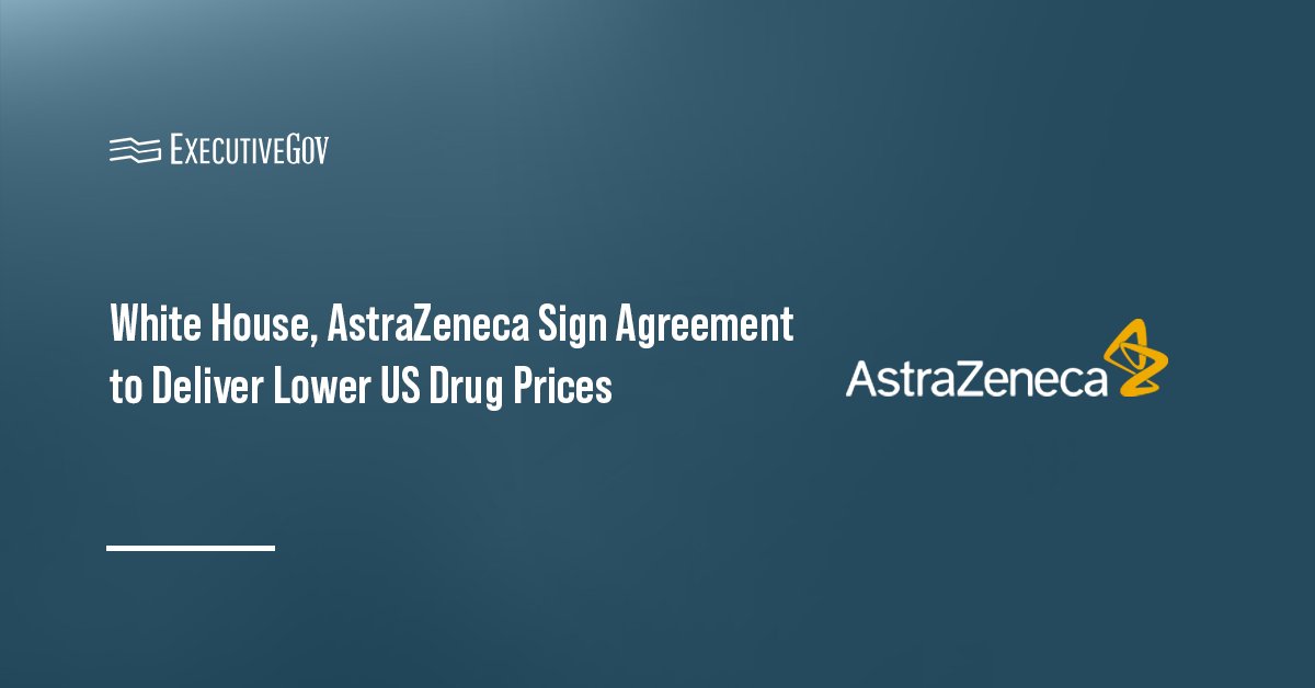 AstraZeneca logo. White House has signed an agreement with AstraZeneca to lower U.S. drug prices.