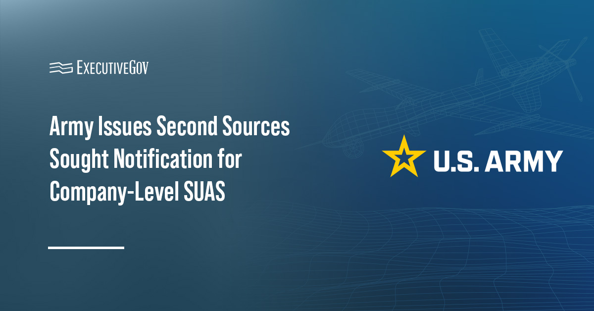 US Army logo. The Army issued its second sources sought notification for the Company-Level Directed Requirement SUAS program.