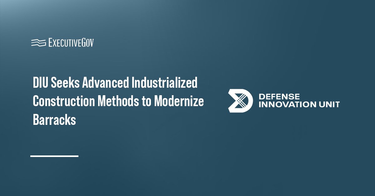 DIU logo. DIU is seeking advanced industrialized construction methods to modernize aging barracks.