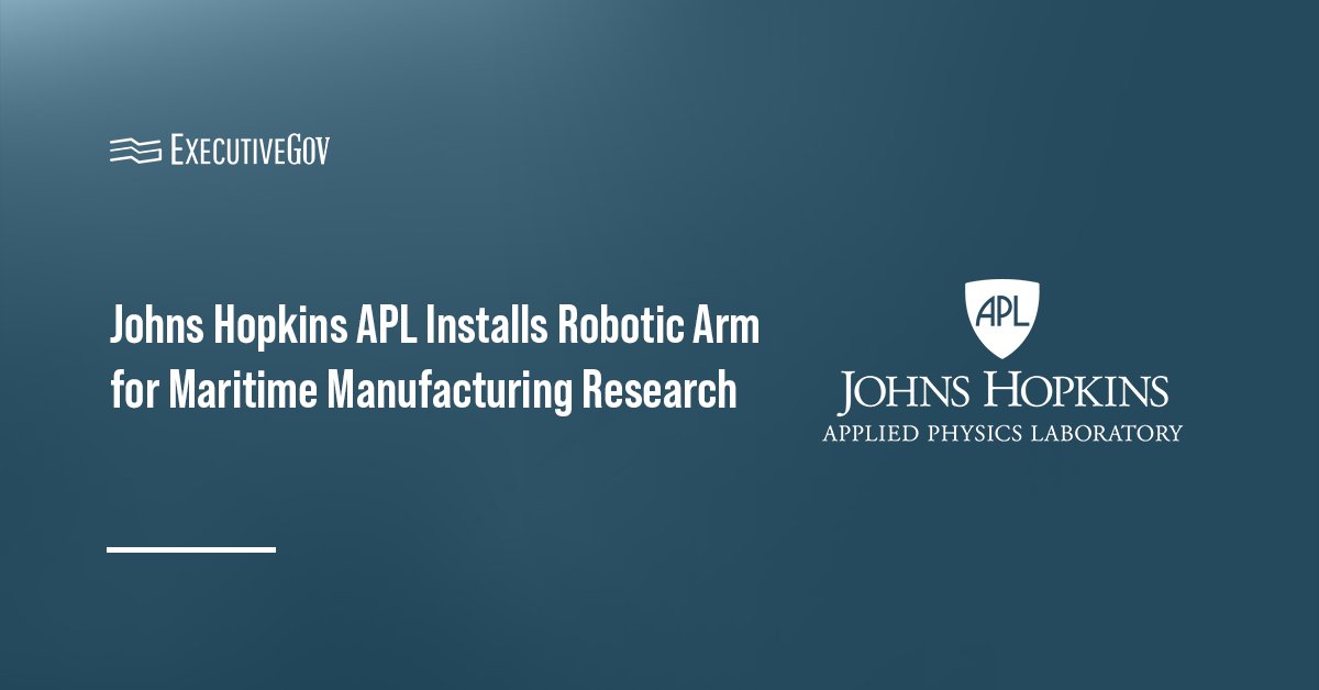 Johns Hopkins APL logo. The Johns Hopkins APL has installed the RAMLAB MaxQ industrial robot in its manufacturing facility.