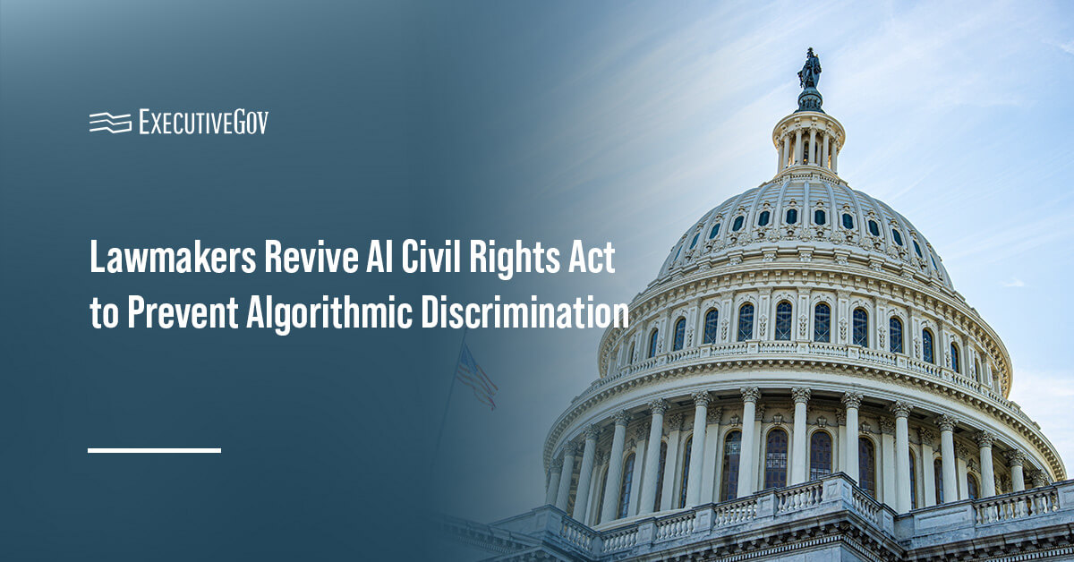 ai-civil-rights-act-algorithm-legislation US Capitol. Democrats reintroduced the AI Civil Rights Act to prevent discriminatory algorithms.