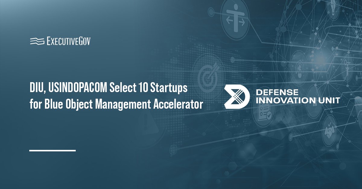 DIU logo. DIU has chosen 10 startup teams to participate in the first Blue Object Management Challenge Accelerator.