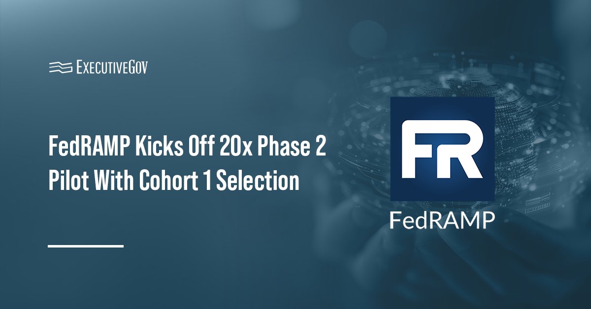 FedRAMP logo. FedRAMP announced three cloud services participating in Cohort 1 of the 20x Phase 2 pilot.