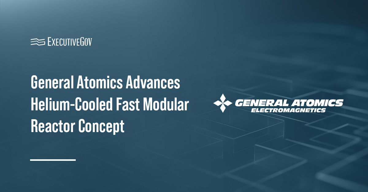 General Atomics Electromagnetics logo. General Atomics has finished the conceptual design for its fast modular reactor.