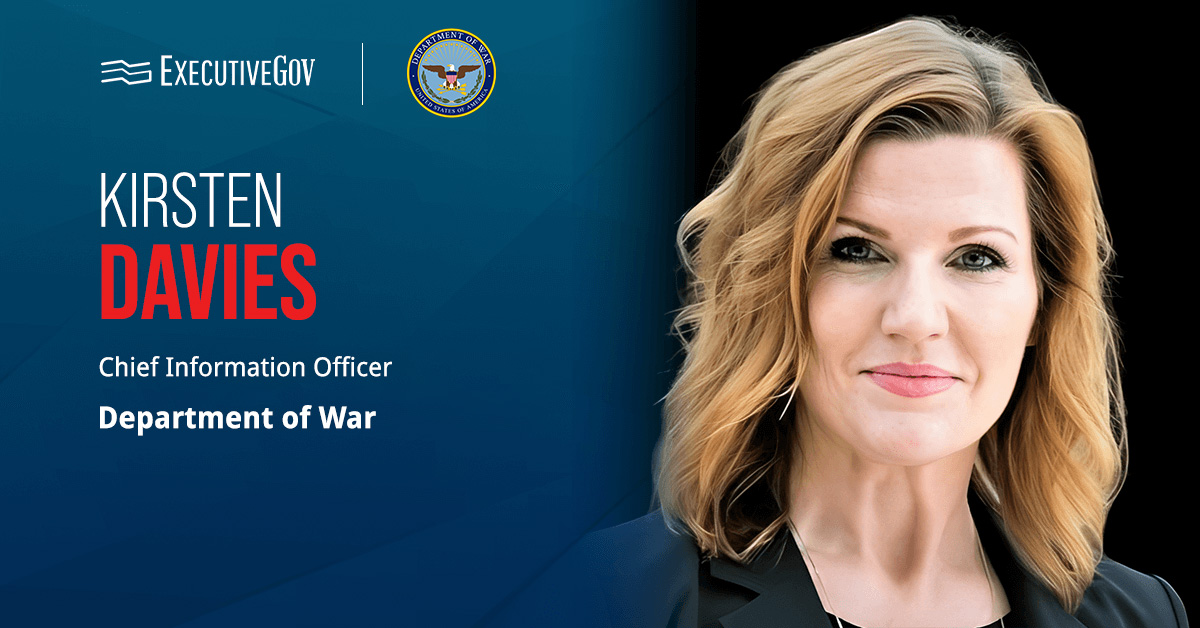 Kirsten Davies. The cybersecurity leader received Senate confirmation for the Pentagon CIO role.