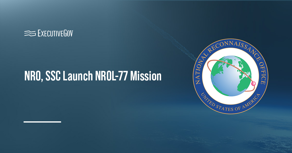 nro-ssc-nrol-77-mission-spacex National Reconnaissance Office logo. NRO and SSC have launched the NROL-77 mission aboard a SpaceX Falcon 9 rocket.