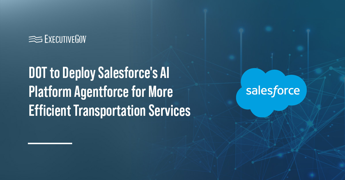 Salesforce's logo. Salesforce will provide DOT with its Agentforce AI agents