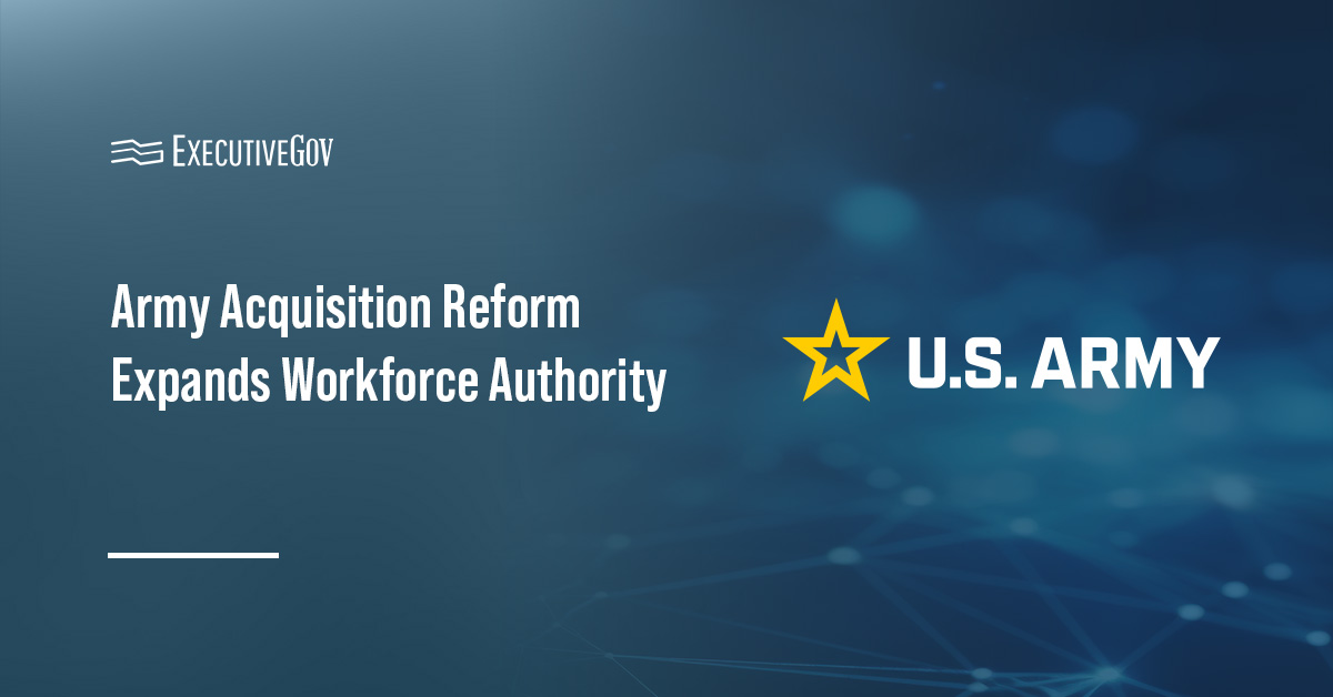 U.S. Army logo. The Army PAE structure provided its acquisition workforce with greater authority to accelerate tech delivery.