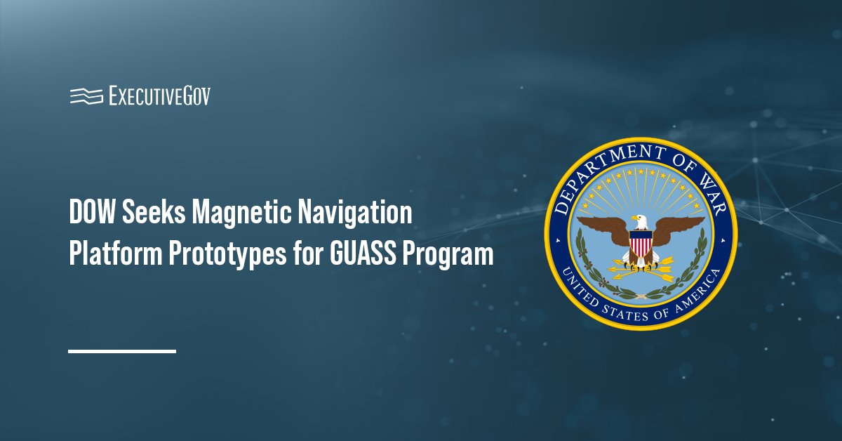 Department of War logo. The Department of War is seeking prototype magnetic data-gathering platforms.