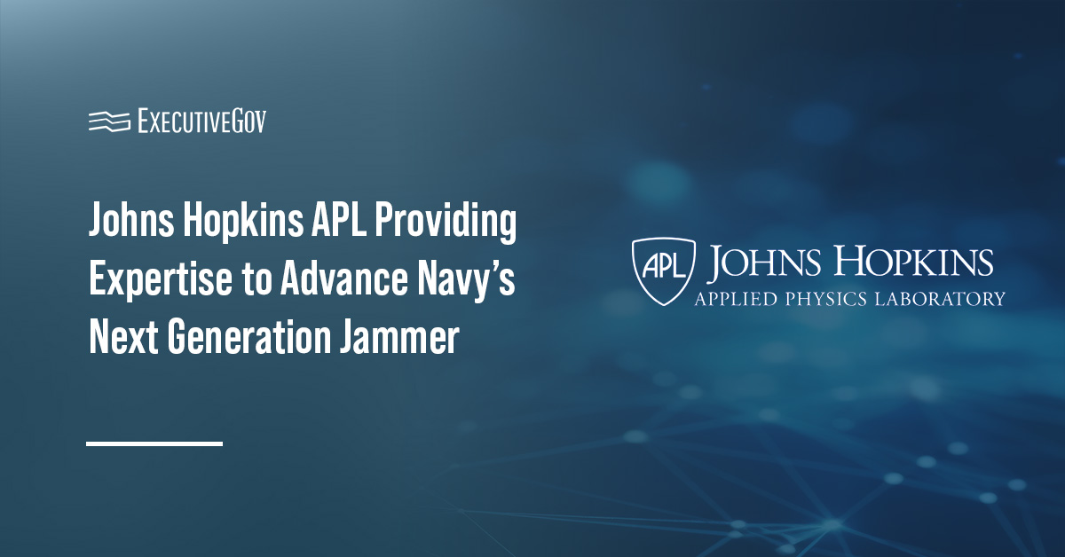 johns-hopkins-apl-navy-analq-249-ew-jammer-mid-band Johns Hopkins Applied Physics Laboratory logo. APL worked with the Navy to support the development of a new EW capability
