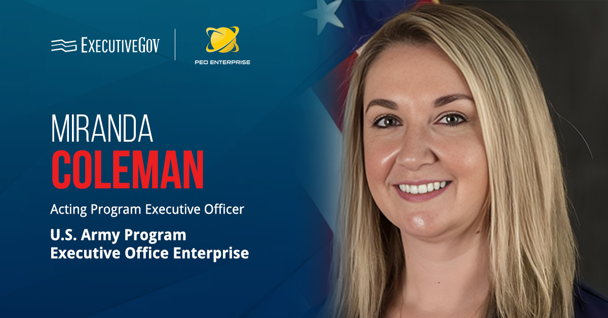 Miranda Coleman. Coleman was named acting PEO at the U.S. Army PEO Enterprise.