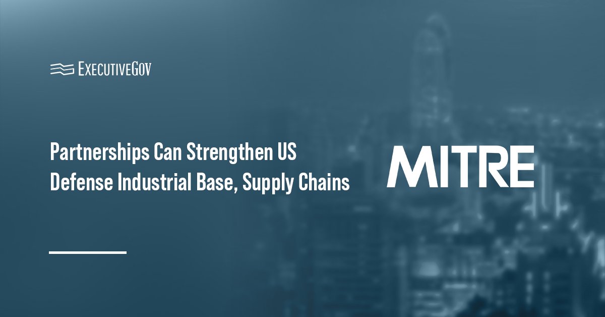 MITRE logo. MITRE published a new report on the benefits of working with allies to bolster the defense industrial base