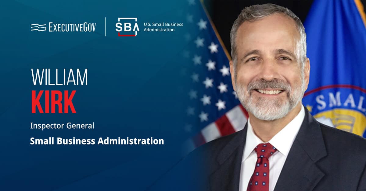 William Kirk, Inspector General of the Small Business Administration; Kirk appointed as SBA inspector general