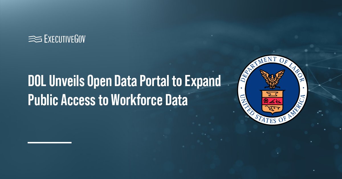 Department of Labor logo. DOL launched an open data portal to expand public access to labor data.
