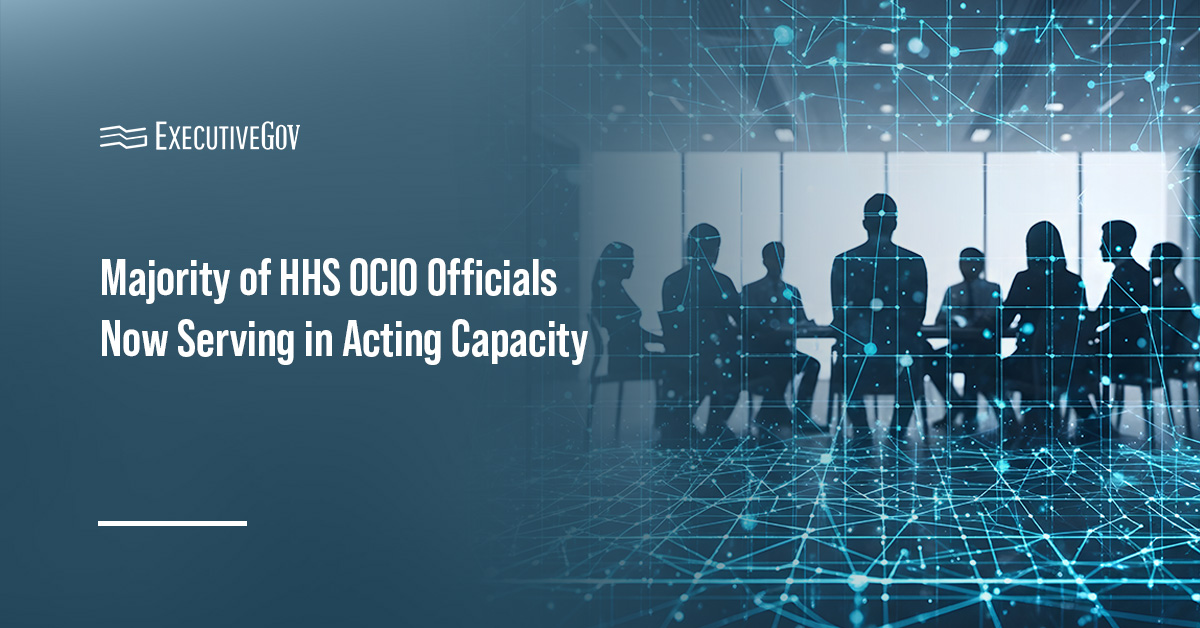 A meeting of professionals. A majority of the IT team at HHS is now serving in an acting capacity.