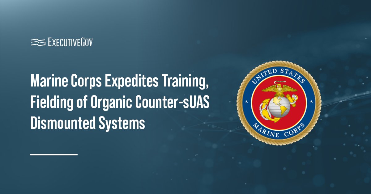 The U.S. Marine Corps seal. USMC conducted the simultaneous training and fielding of its O-CsUAS dismounted equipment.