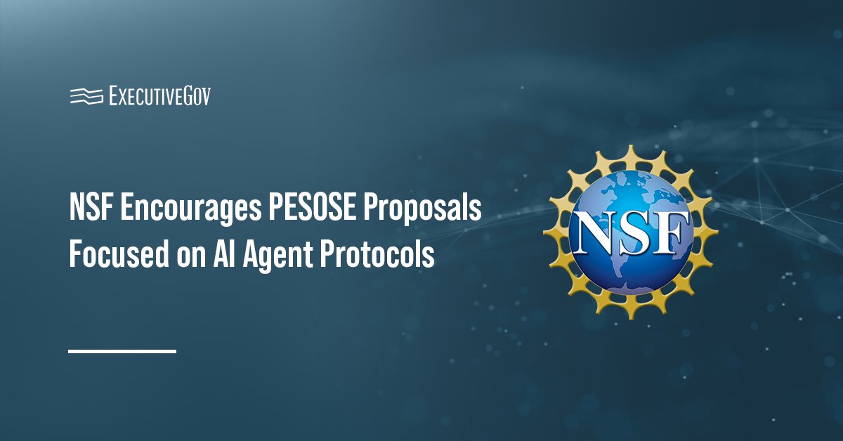 nsf-pesose-ai-agent-protocols-proposals NSF seal. The NSF is seeking proposals to develop secure protocols for AI agent ecosystems under its PESOSE program.
