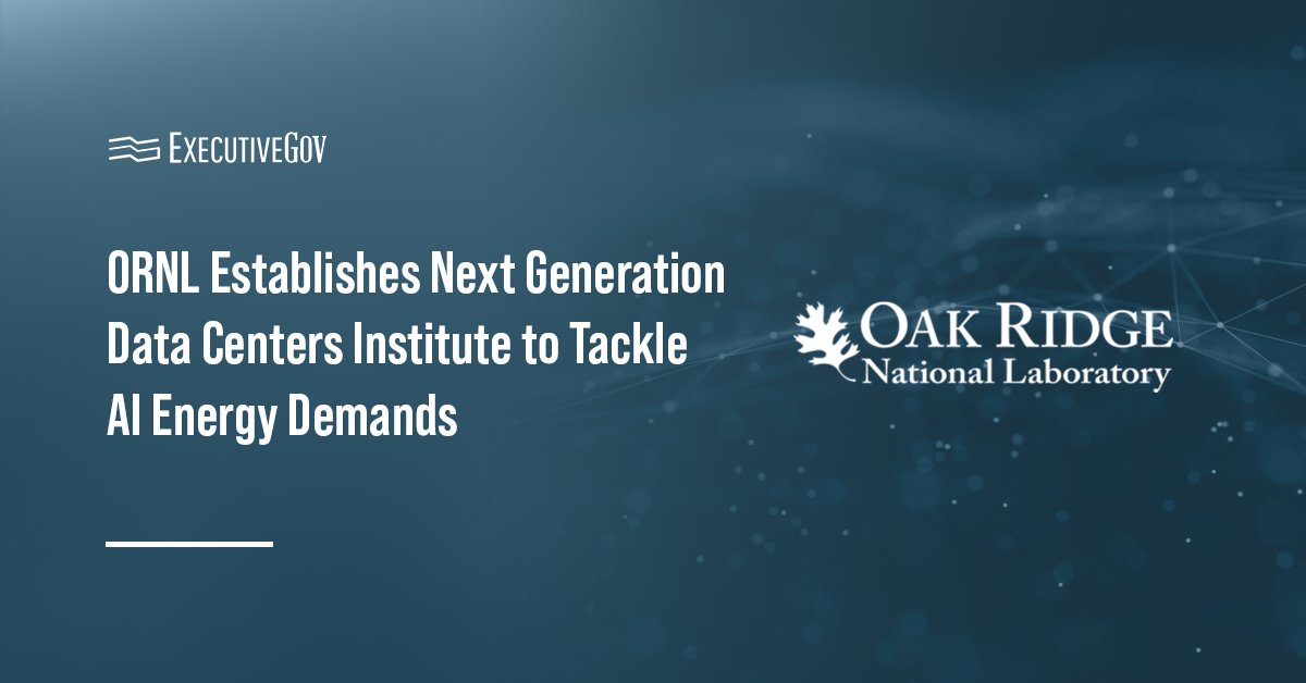 Oak Ridge National Laboratory logo. ORNL formed the Next Generation Data Centers Institute