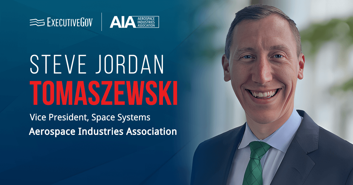 AIA's Steve Jordan Tomaszewski. The Aerospace Industries Association has unveiled its 2026 Space Priorities.
