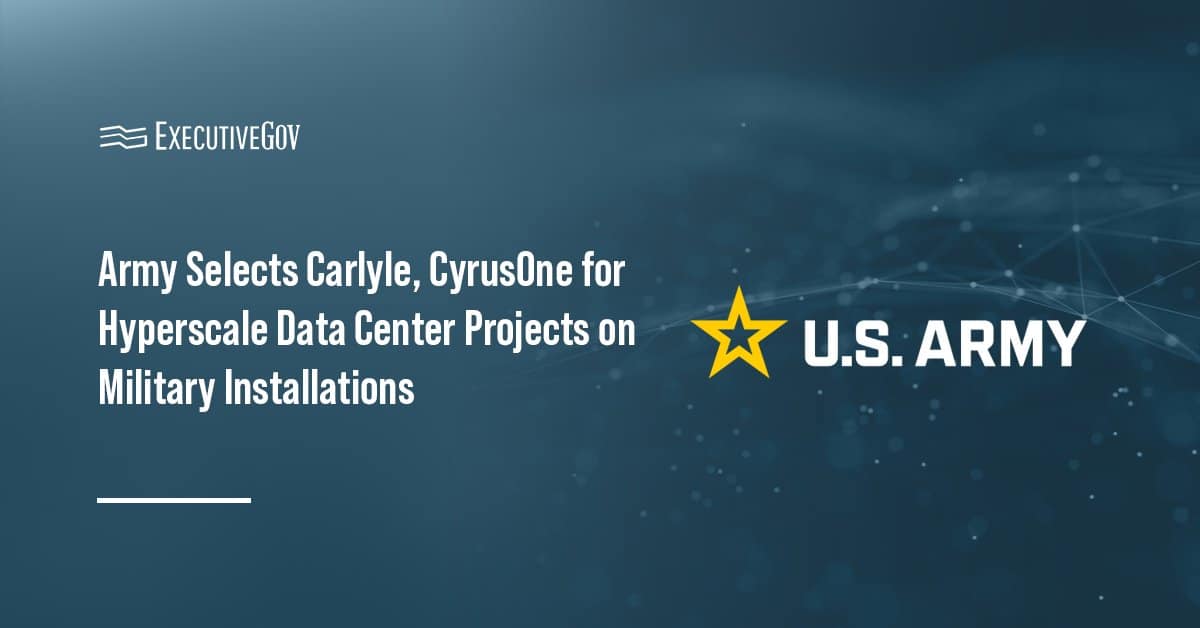 army-carlyle-cyrusone-hyperscale-data-centers Army logo. The U.S. Army has selected Carlyle and CyrusOne to negotiate for the construction of hyperscale data centers.