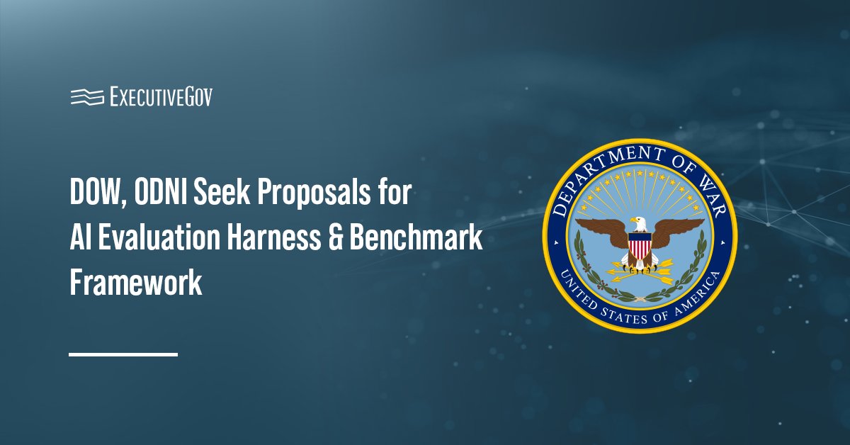 Department of War seal. DOW seeks proposals for an evaluation harness and benchmarks for artificial intelligence systems.