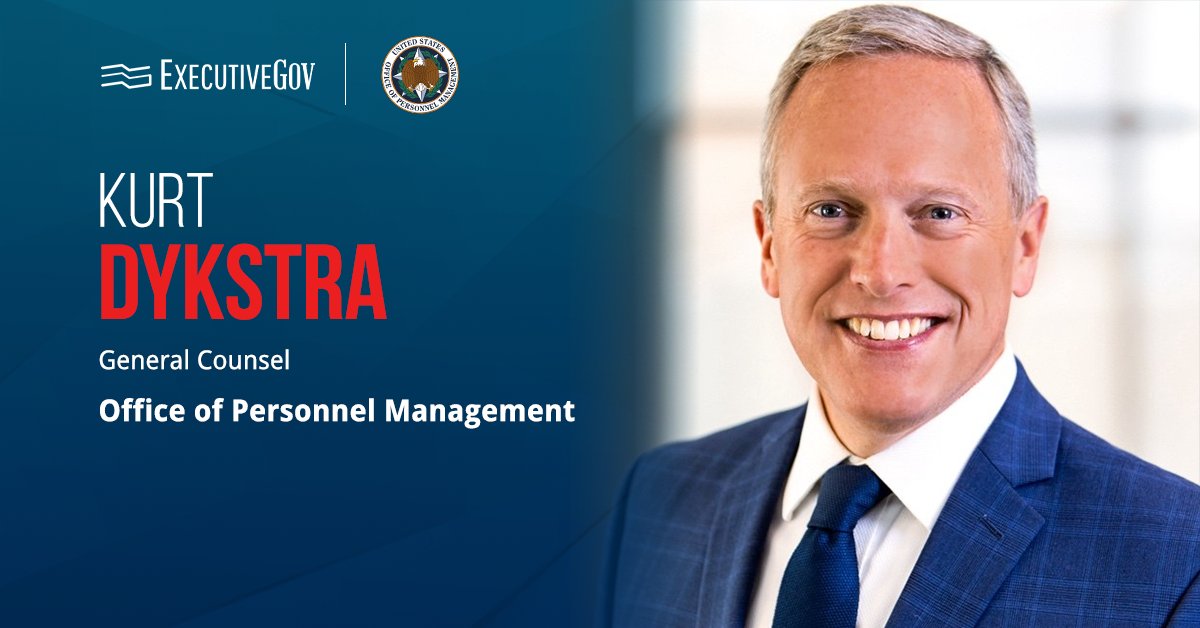 OPM General Counsel Kurt Dykstra. The Office of Personnel Management has appointed Kurt Dykstra as general counsel.
