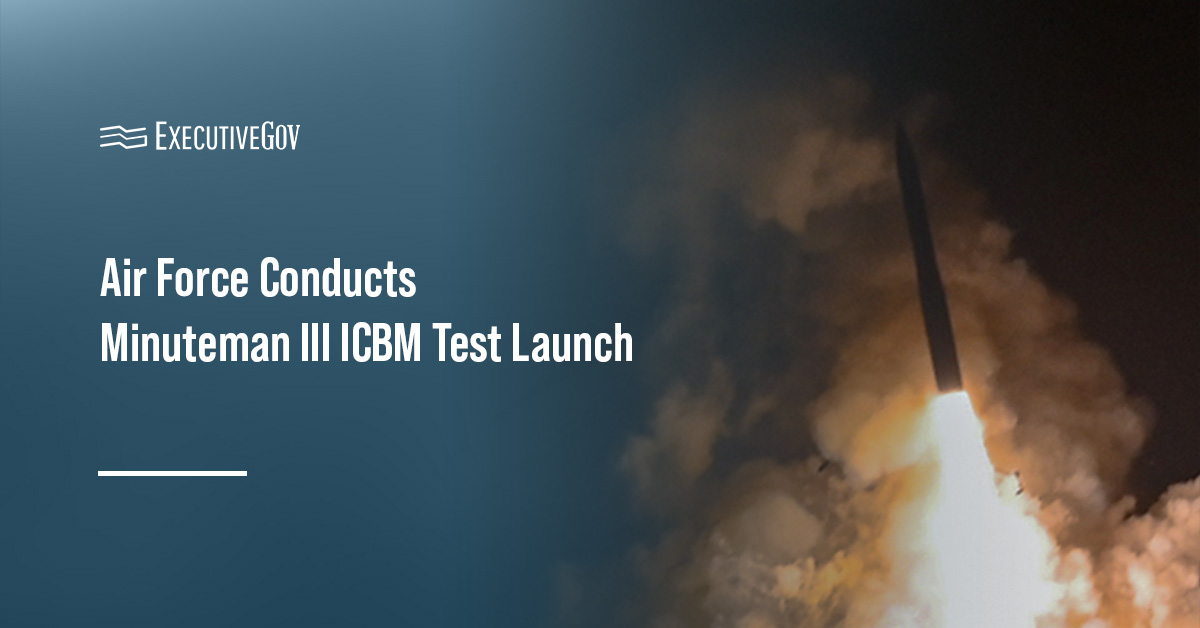Minuteman III ICBM. The U.S. Air Force conducted a test launch of the unarmed Minuteman III ICBM.