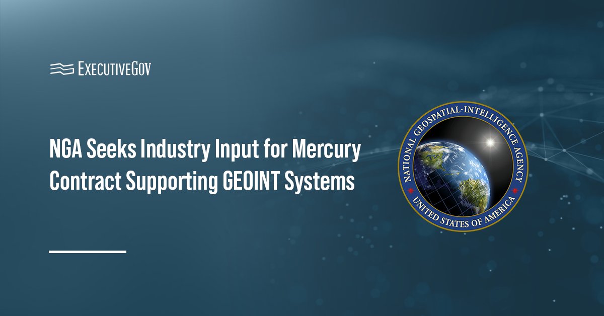NGA logo. NGA has issued an RFI for the potential Mercury contract.