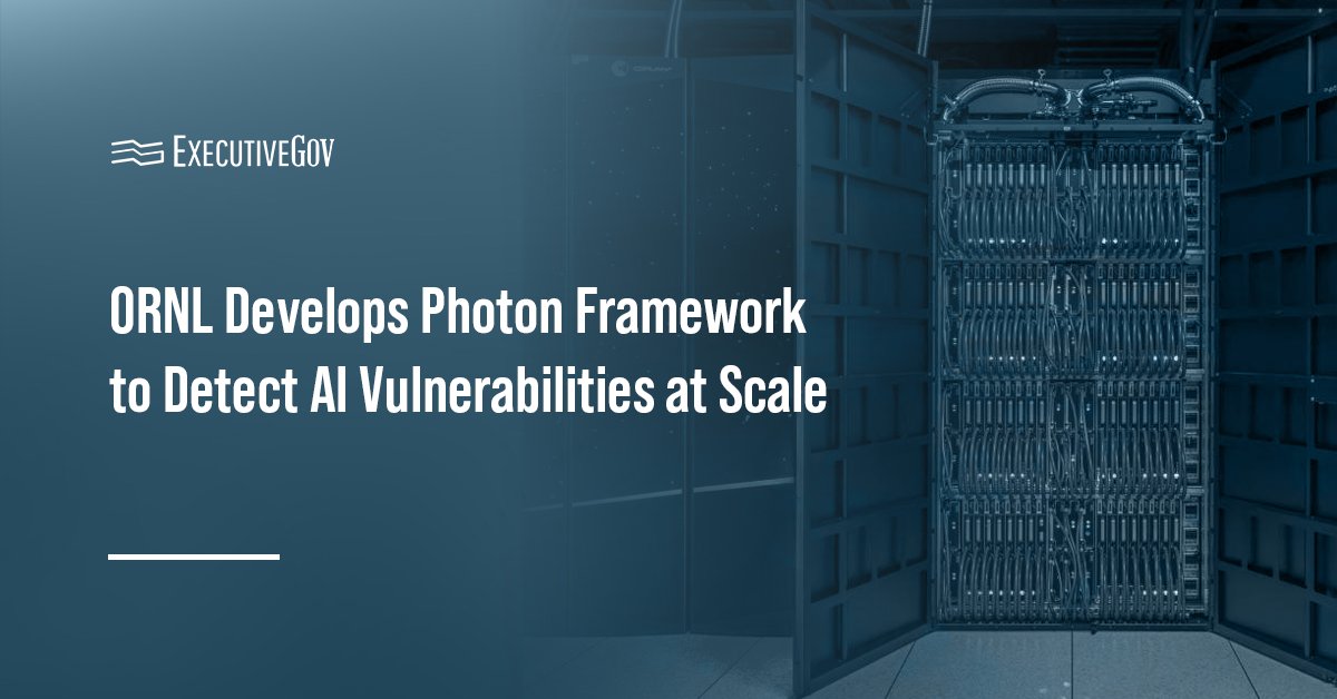 Frontier supercomputer. ORNL's CAISER has unveiled the Photon framework, designed to rapidly identify AI vulnerabilities.
