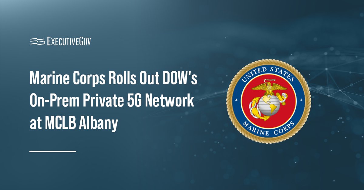 usmc-dow-private-5g-network-military-logistics Marine Corps logo. The Marine Corps granted an ATO for the deployment of on-premises private 5G network at a military base
