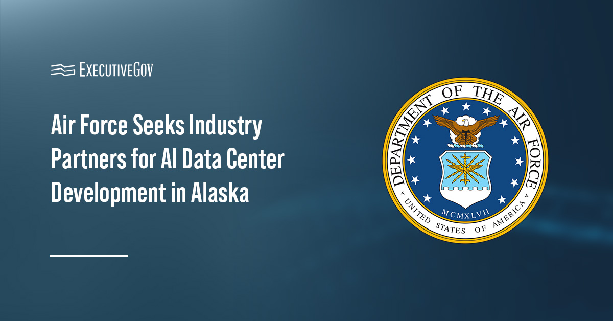 Department of the Air Force logo. DAF has issued a request for lease proposals for the development of AI data centers.