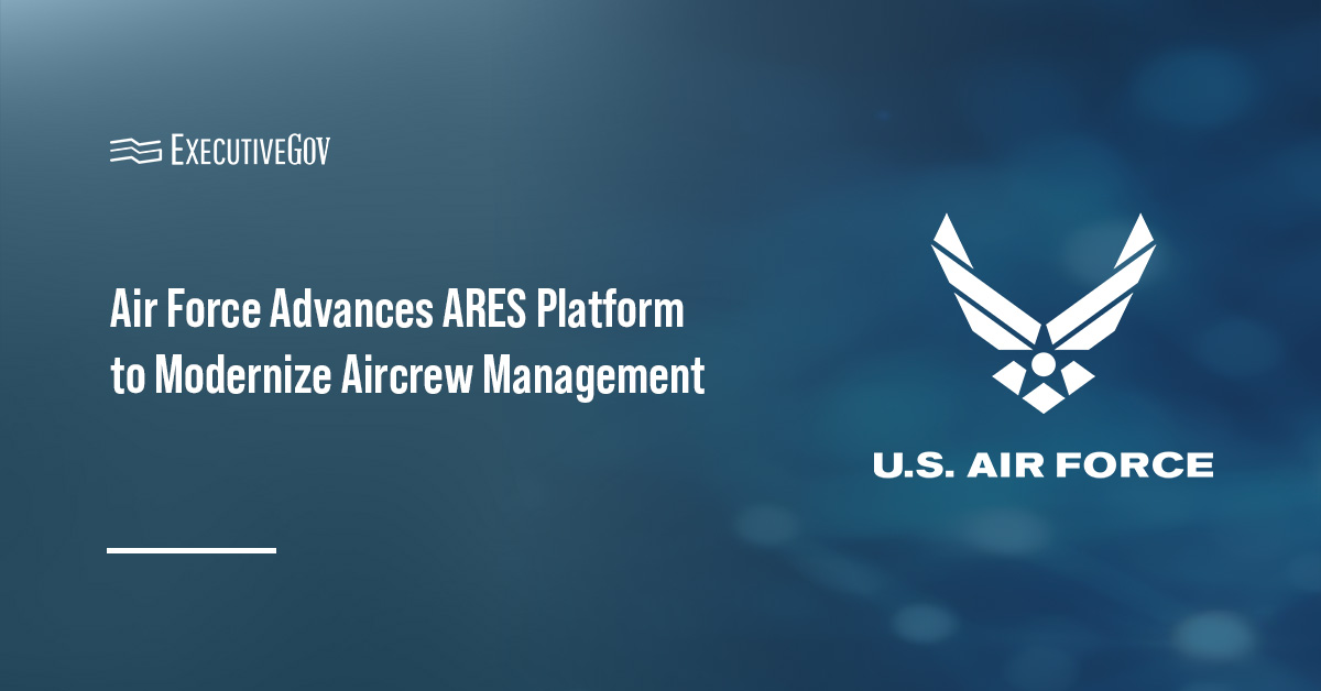 U.S. Air Force logo. The Air Force is developing the Aerospace Readiness Enterprise System to modernize aircrew management.