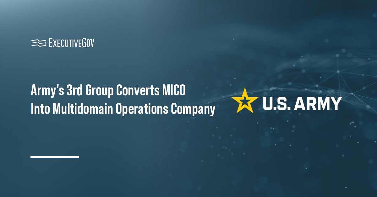 The U.S. Army logo. The Army is transforming the 3rd Special Forces Group (Airborne)’s MICO into an MDO company.