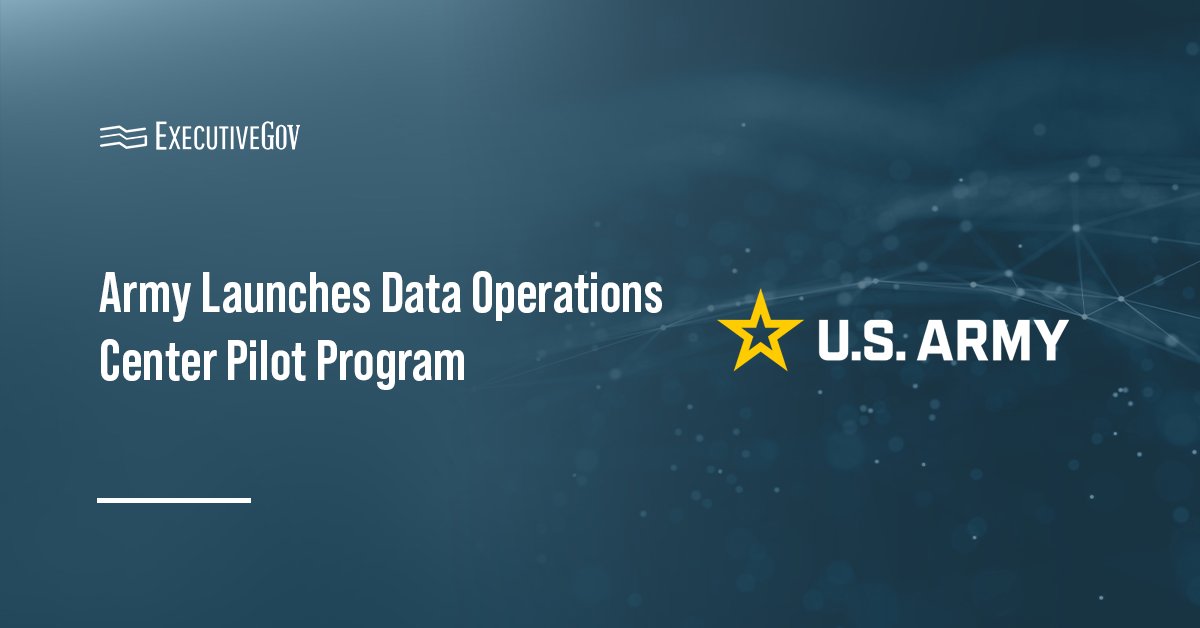 Army logo. The U.S. Army launched the Data Operations Center pilot program to address data connectivity and latency issues.
