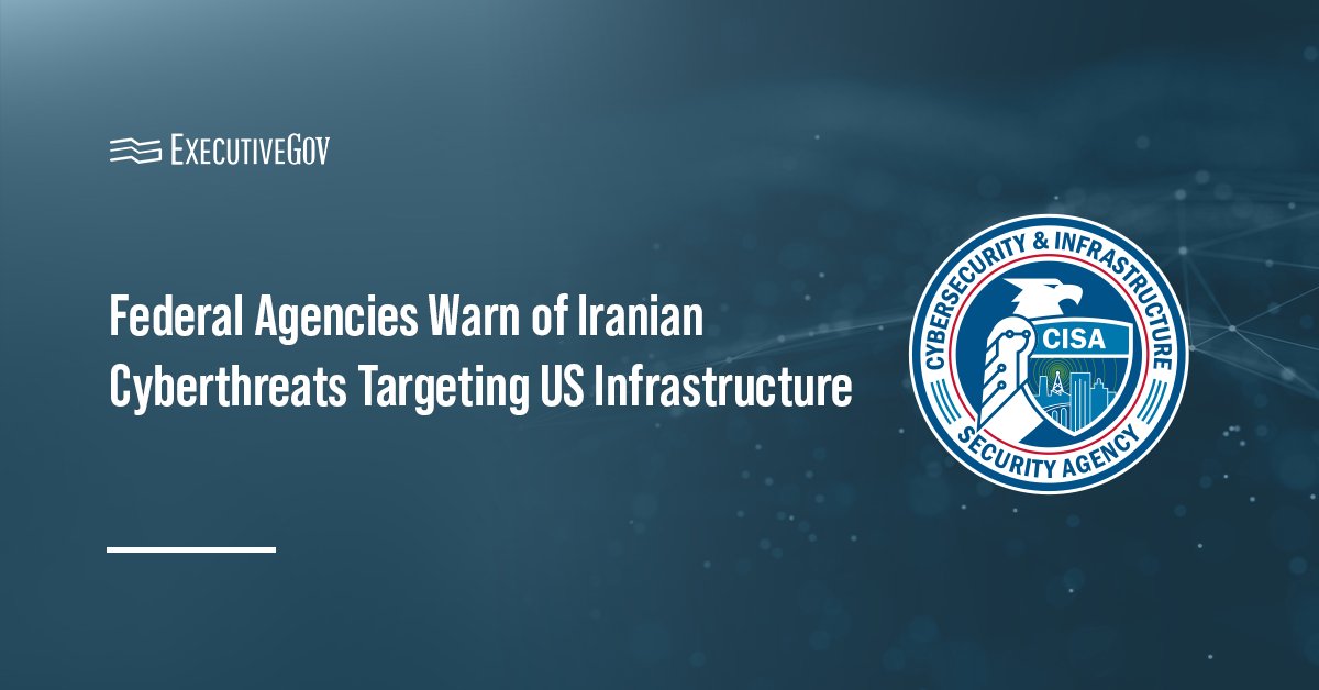 CISA logo. CISA and other agencies released an advisory warning of Iran cyberthreats targeting critical infrastructure.