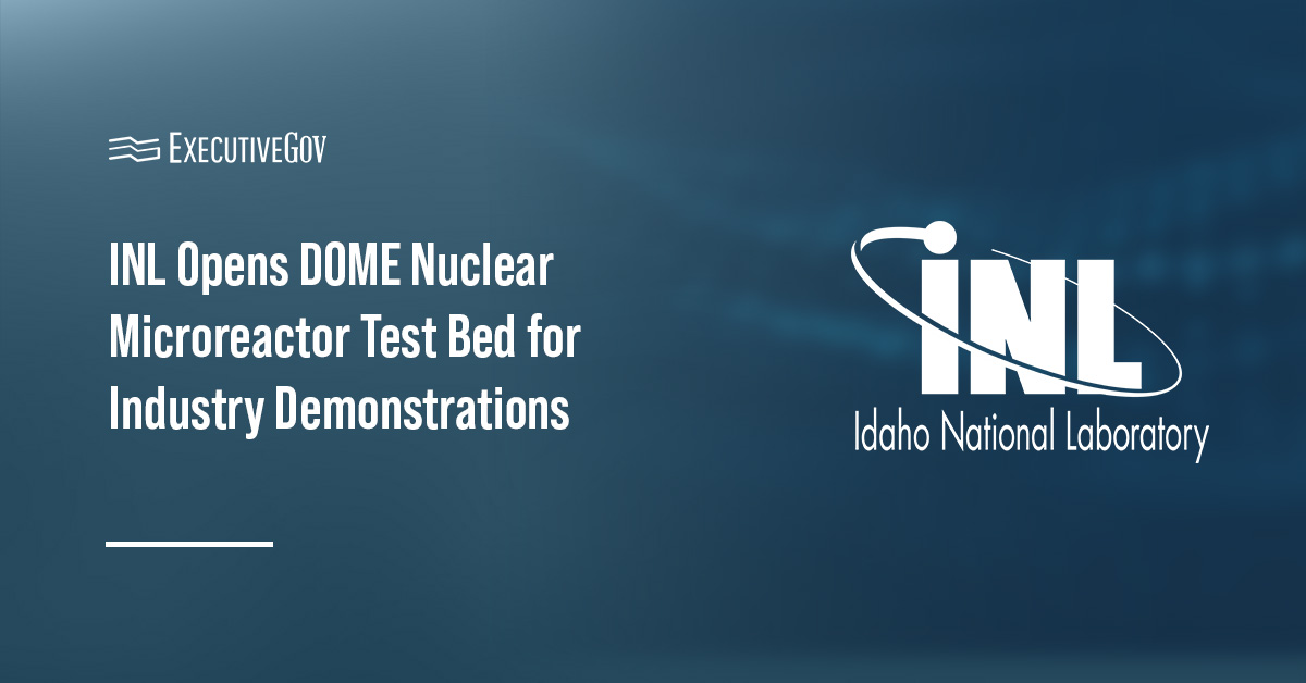 Idaho National Laboratory logo. INL said the DOME test bed will support nuclear technology development