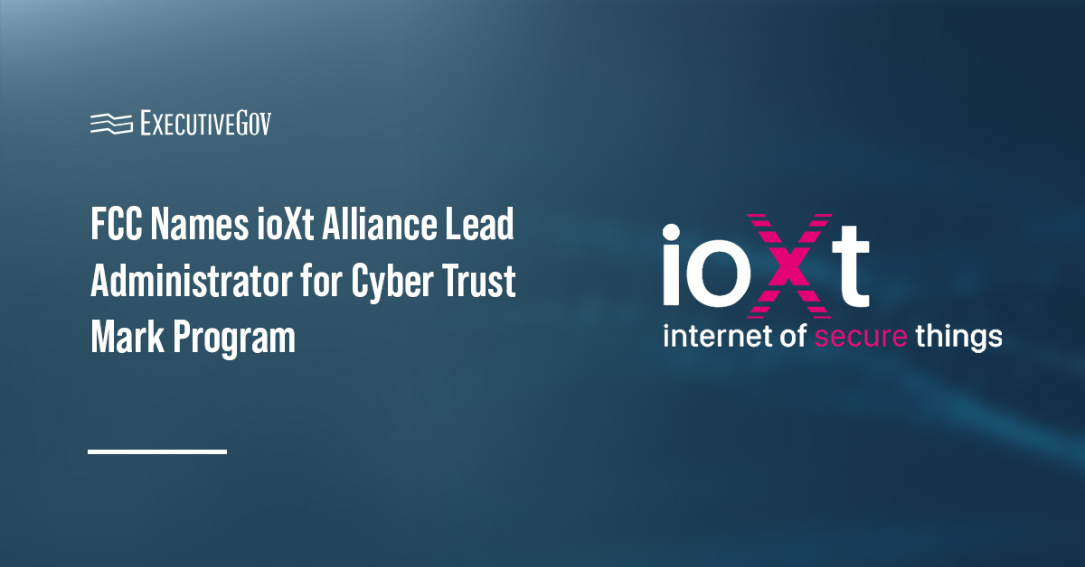 ioXt Alliance logo. ioXt was selected as the lead administrator for the FCC’s Cyber Trust Mark program.